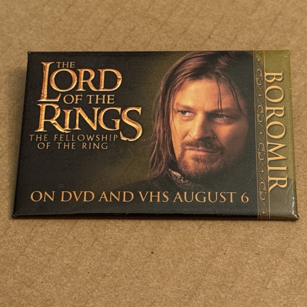 Lord Of The Rings 2001 Movie Memorabilia Vintage Pinback Button Pin Rectangle